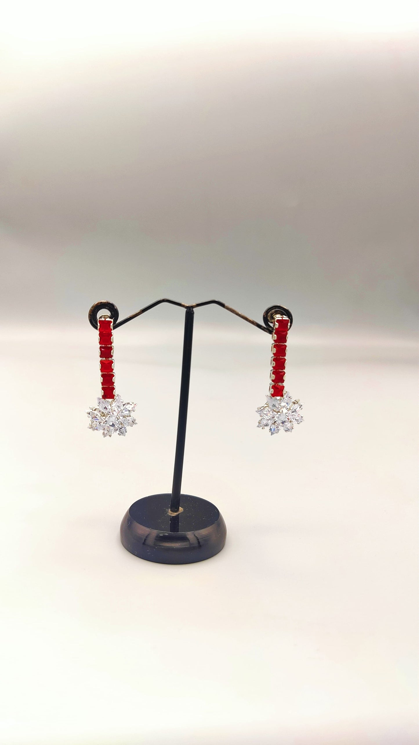 Crimson Spark Drop Earrings