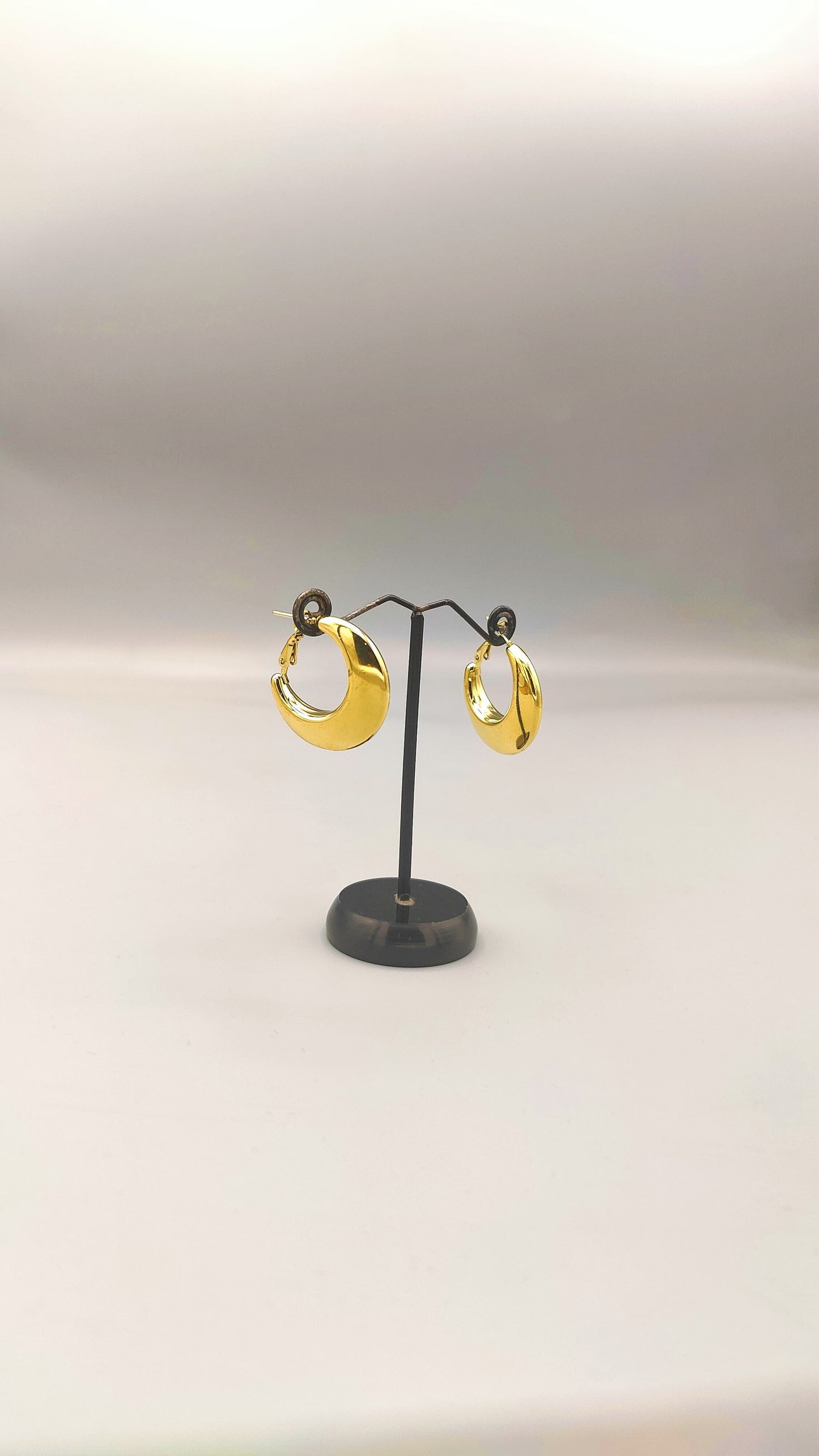 Golden Crescent Hoop Earrings