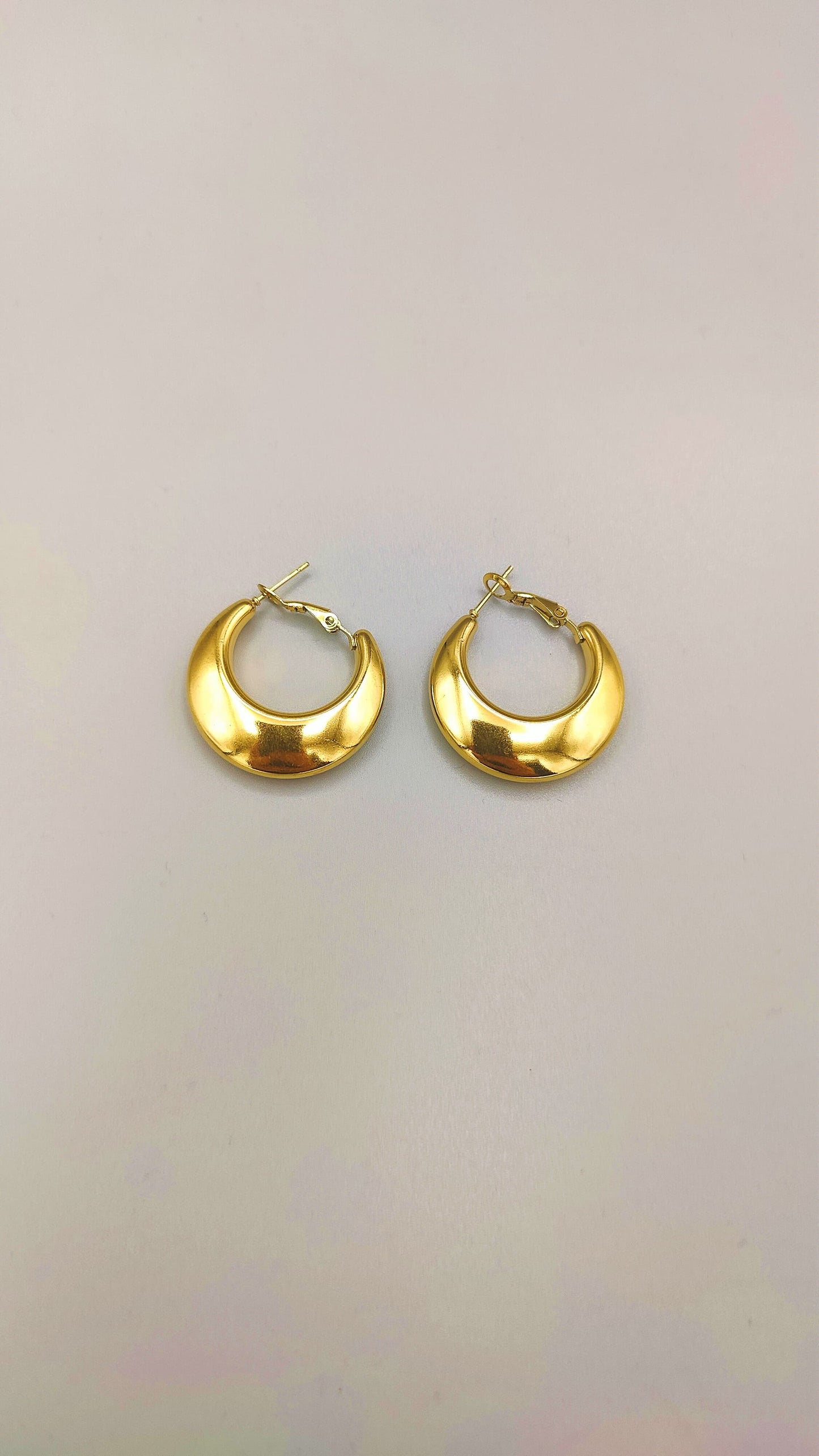 Golden Crescent Hoop Earrings