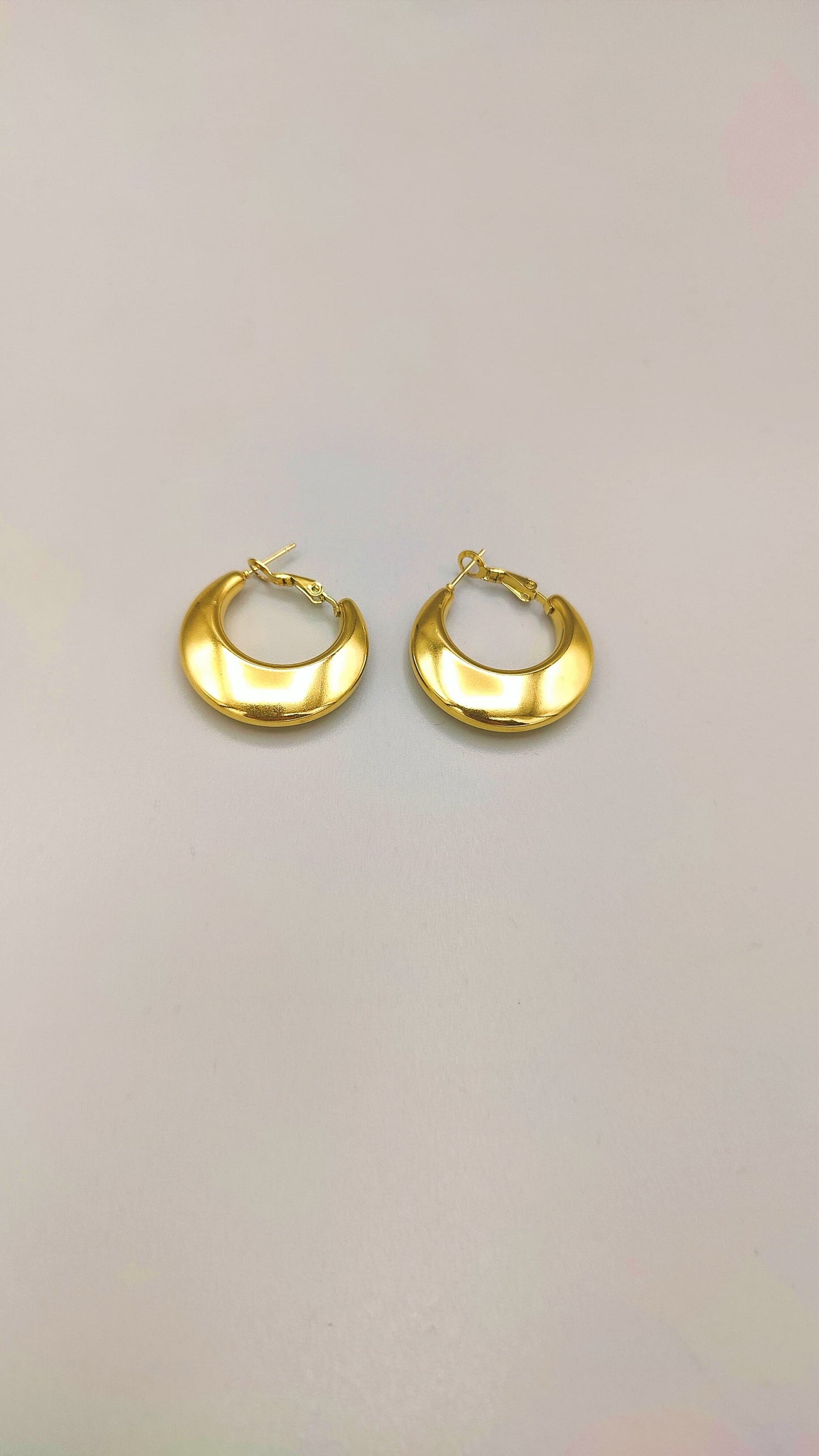 Golden Crescent Hoop Earrings
